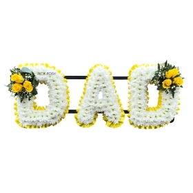 yellow-white-roses-dad-letter-funeral-flowers-tribute-deliverd-strood-rochester-medway-kent