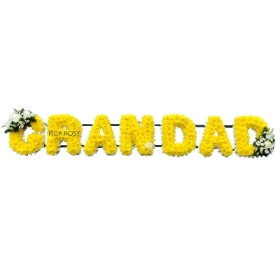grandad-yellow-white-letters-funeral-flowers-tribute-delivered-strood-rochester-medway-kent